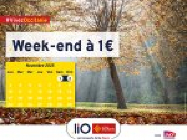 Nouveau week-end à 1 euro les 1er et 2 novembre prochains sur toutes les lignes Occitanie